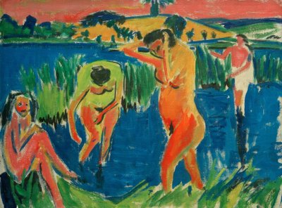 Quatre baigneurs - Ernst Ludwig Kirchner